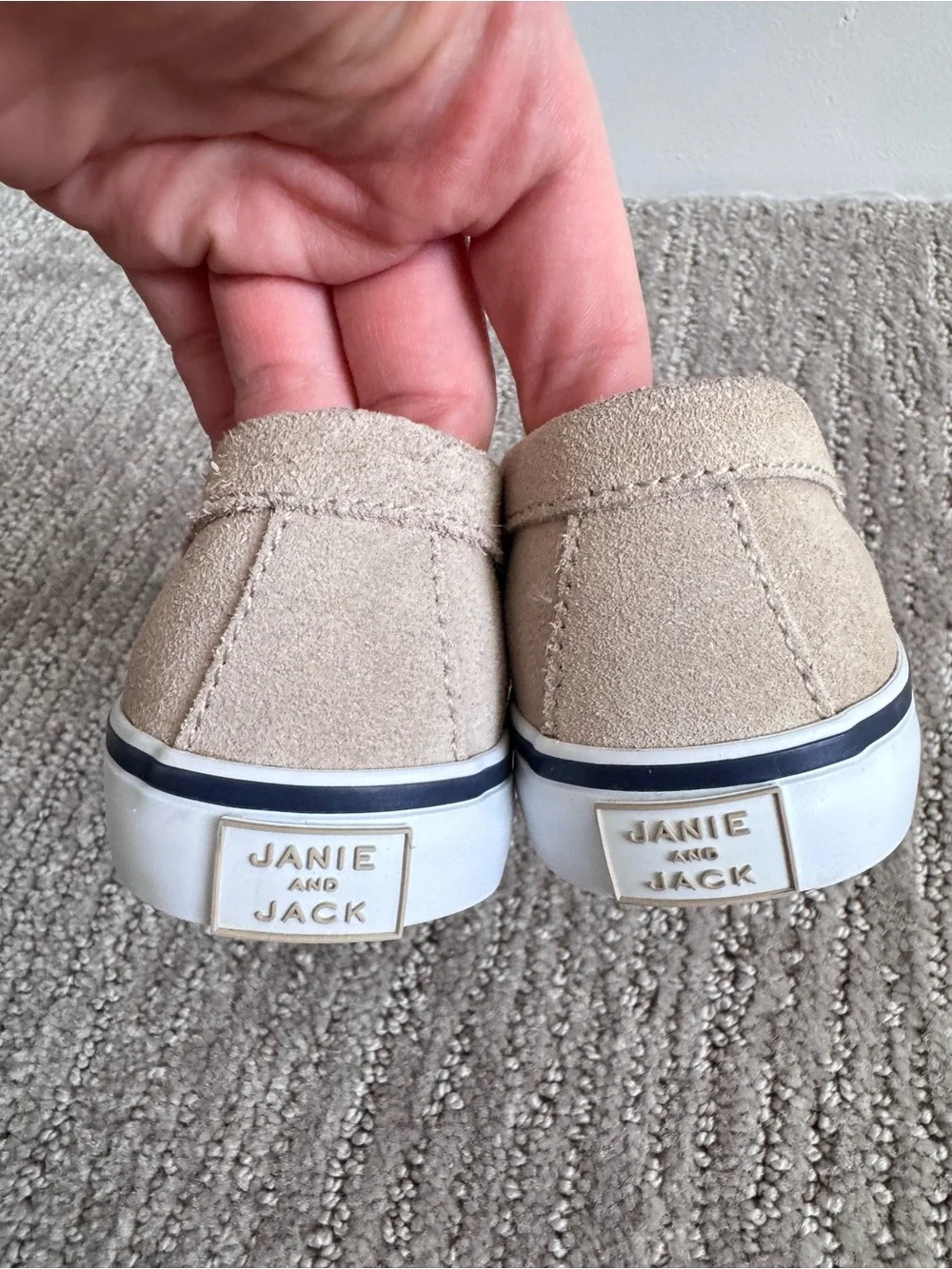 Janie and Jack Suede Penny Loafers Tan Leather Slip-On Shoes Kids Size 7